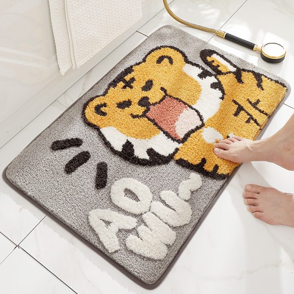 Bath Mat Absorbent Non Slip & Durable Plush Rug Machine Wash Akita