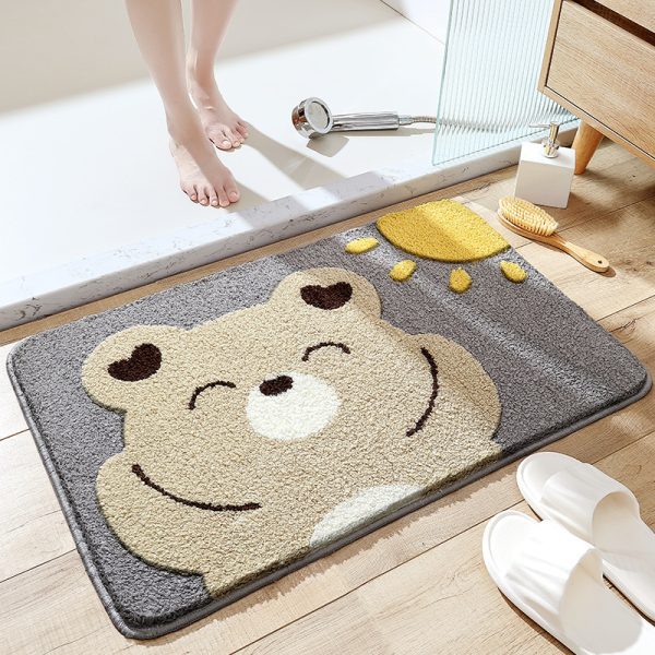 Bath Mat Absorbent Non Slip & Durable Plush Rug Machine Wash Akita