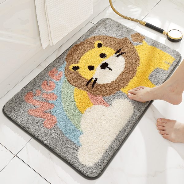 Bath Mat Absorbent Non Slip & Durable Plush Rug Machine Wash Akita