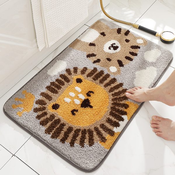 Bath Mat Absorbent Non Slip & Durable Plush Rug Machine Wash Akita