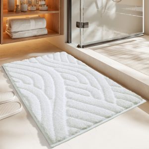 Anti-Slip Microfiber thick & Soft Absorbent Non-Slip Bath Mat Machine Washable and Dryable Grey