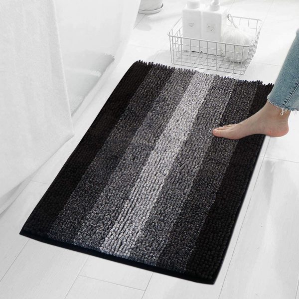 Green Bath Mat Non Slip Microfiber Soft Absorbent Machine Washable