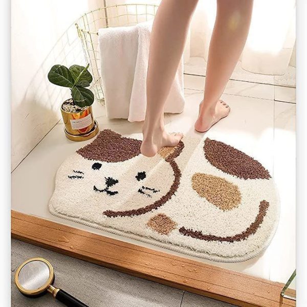 Non-Slip Absorbent Soft Bath Mat Adorable Cat-Picture