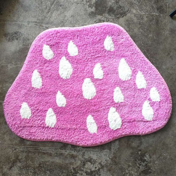 Cherry Cute Bath Mat Non Slip Fruit Shaped Absorbent Washable