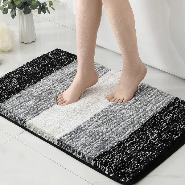 Non Slip Soft and Absorbent Microfibrer Bath Mats Machine Wash Dry Green