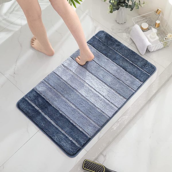 Non Slip Soft and Absorbent Microfibrer Bath Mats Machine Wash Dry Green