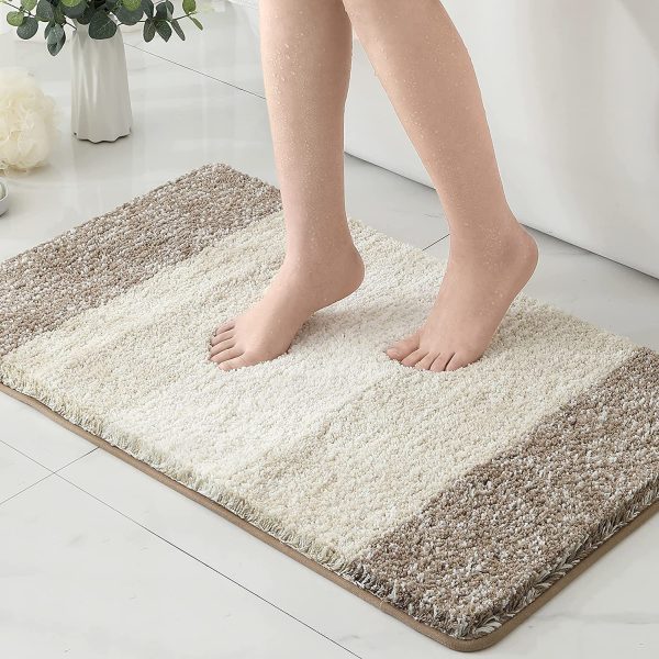 Non Slip Soft and Absorbent Microfibrer Bath Mats Machine Wash Dry Green