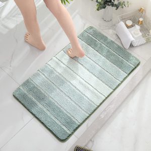 Non Slip Soft and Absorbent Microfibrer Bath Mats Machine Wash Dry Green