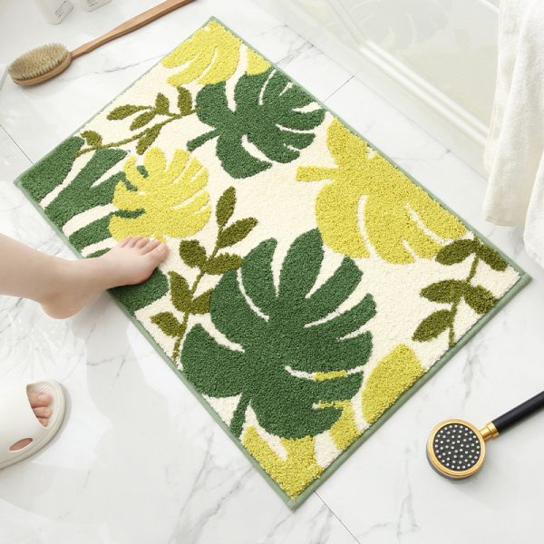 Luxury Leaf Plant Non-slip Absorbent Bath Mat