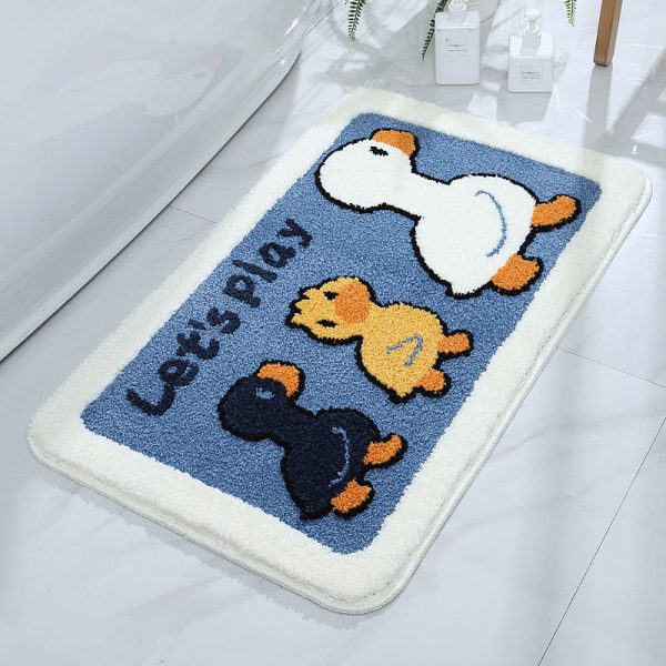 Cartoon bath mat absorbent non slip cute duckling