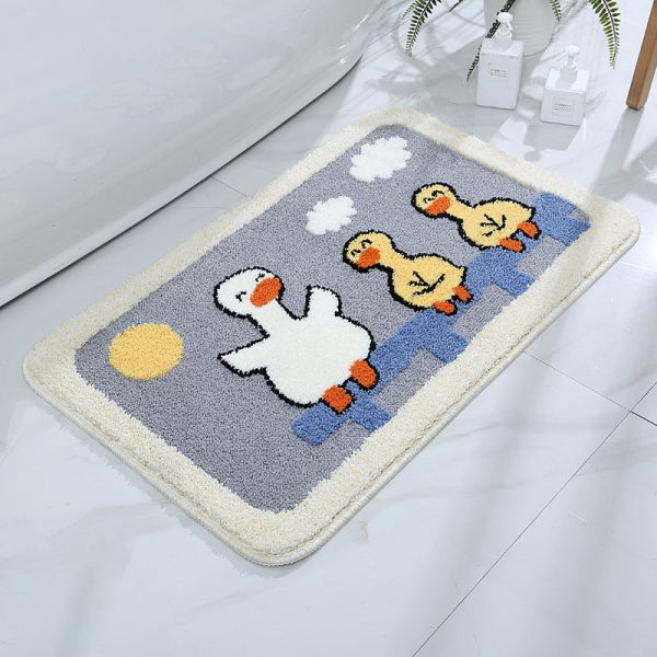 Cartoon bath mat absorbent non slip cute duckling