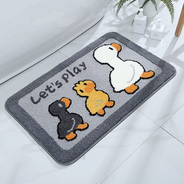 Cartoon bath mat absorbent non slip cute duckling