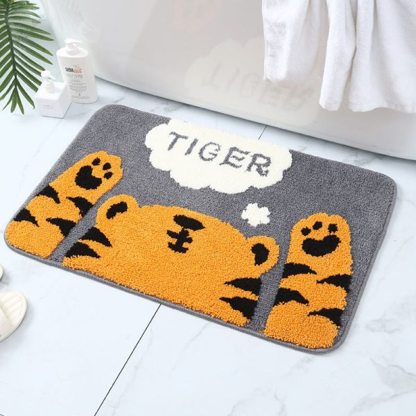 Cartoon cute cat bathmat absorbent non-slip minimalist