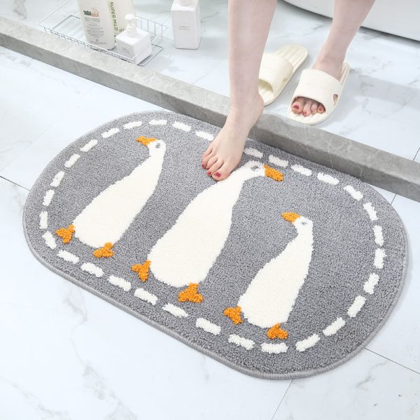 Cartoon cute cat bathmat absorbent non-slip minimalist