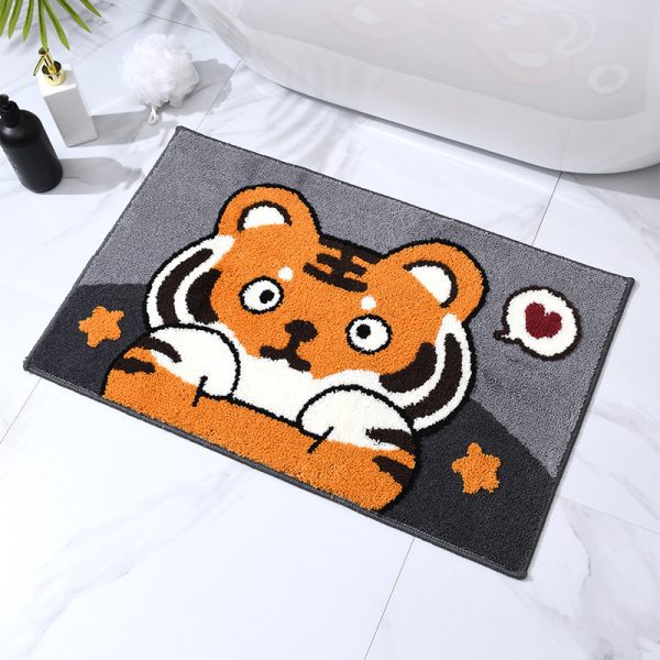 Cartoon cute cat bathmat absorbent non-slip minimalist