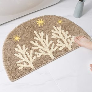 Small daisy absorbent non-slip bath mat