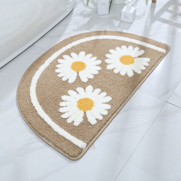 Small daisy absorbent non-slip bath mat