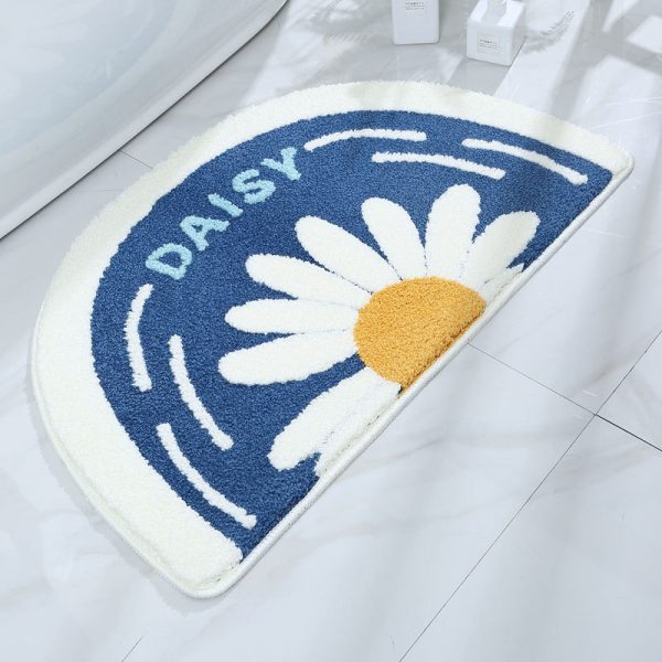 Small daisy absorbent non-slip bath mat