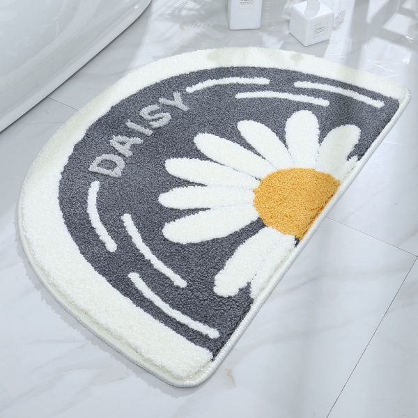 Small daisy absorbent non-slip bath mat