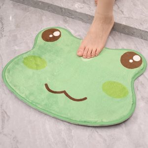 Japanese style animal shape imitation cashmere cartoon absorbent anti-slip bath mat