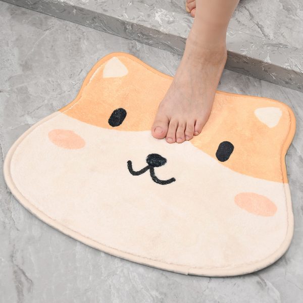 Japanese style animal shape imitation cashmere cartoon absorbent anti-slip bath mat