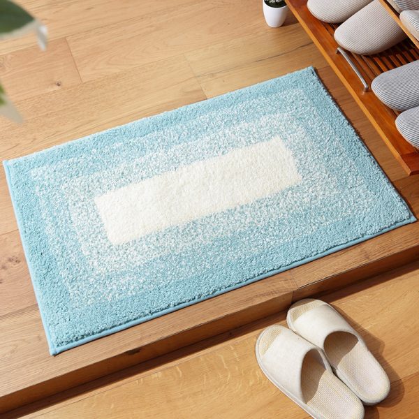 Gradient color short pile soft and comfortable absorbent non-slip bath mat