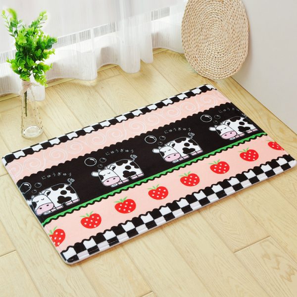 Dull cute owl cartoon thickened flannel bath mat