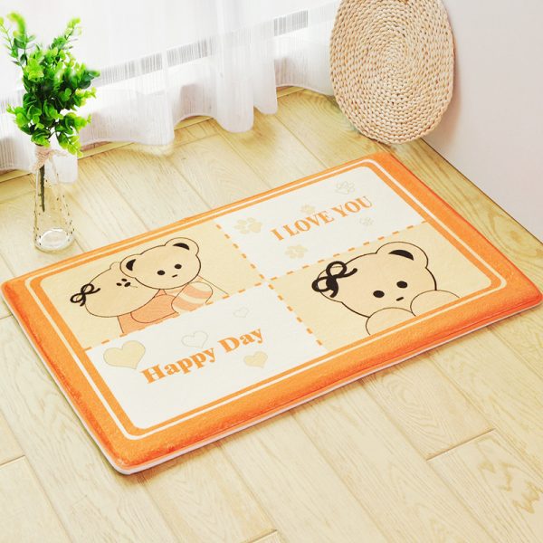 Dull cute owl cartoon thickened flannel bath mat