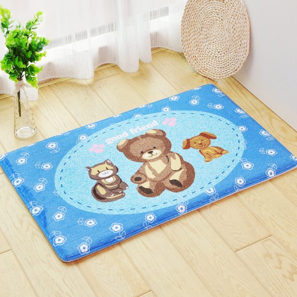 Dull cute owl cartoon thickened flannel bath mat