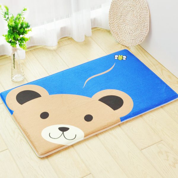 Dull cute owl cartoon thickened flannel bath mat