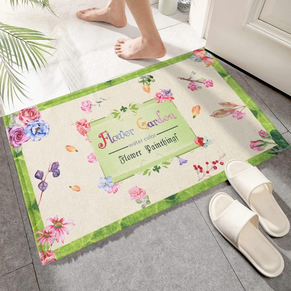 Ink painting style art bath mat