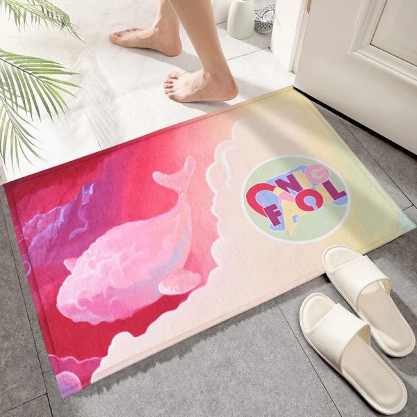 Ink painting style art bath mat