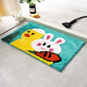 Microfiber tufted fruit pattern non-slip bath mat