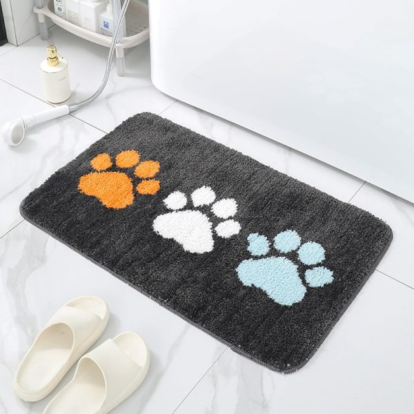 Nordic style flocked thick, dense and comfortable bath mat