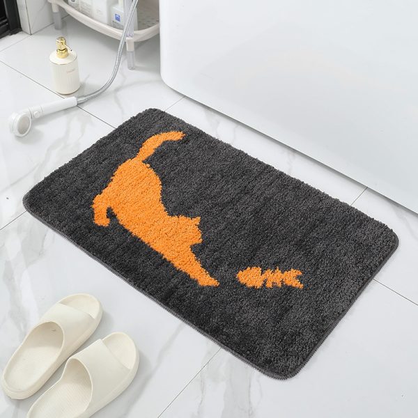 Nordic style flocked thick, dense and comfortable bath mat