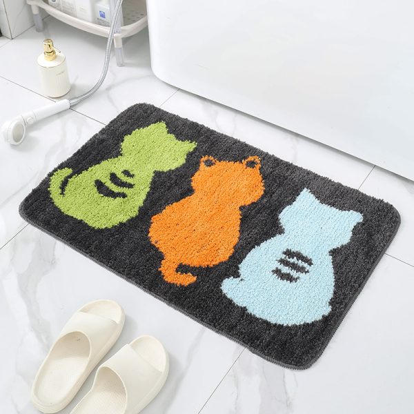 Nordic style flocked thick, dense and comfortable bath mat