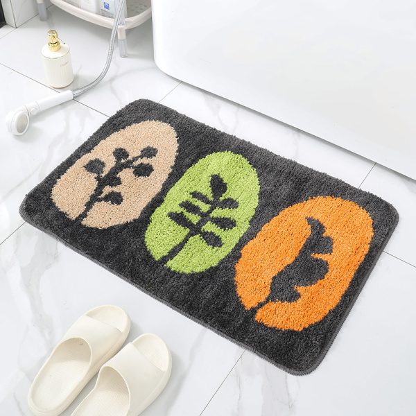 Nordic style flocked thick, dense and comfortable bath mat