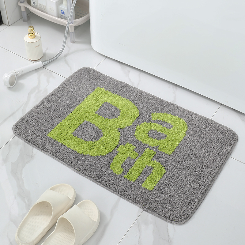 Nordic style flocked thick, dense and comfortable bath mat