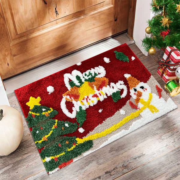 3D tufted Christmas cartoon absorbent bath mat