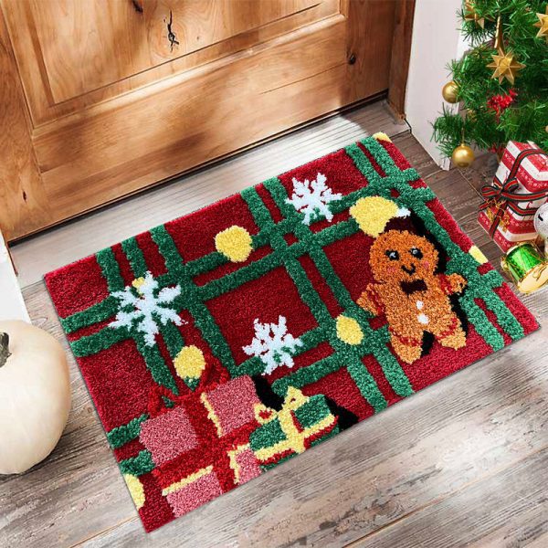 3D tufted Christmas cartoon absorbent bath mat