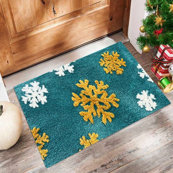 3D tufted Christmas cartoon absorbent bath mat