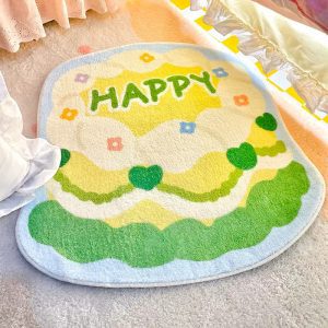 INS style thickened imitation cashmere soft comfortable cute cartoon decorative bath mat