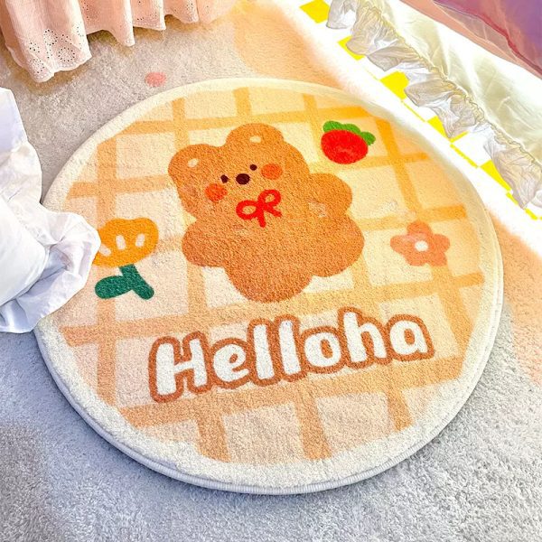 INS style thickened imitation cashmere soft comfortable cute cartoon decorative bath mat