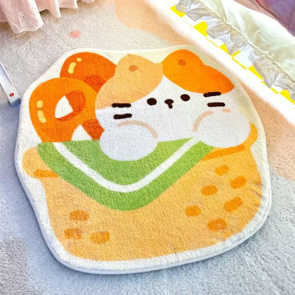 INS style thickened imitation cashmere soft comfortable cute cartoon decorative bath mat