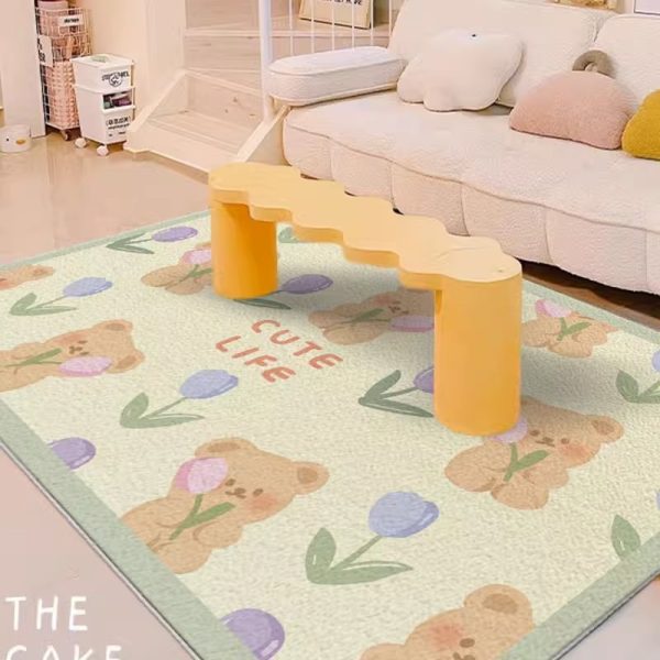 Idyllic cute cartoon soft imitation cashmere floor mat