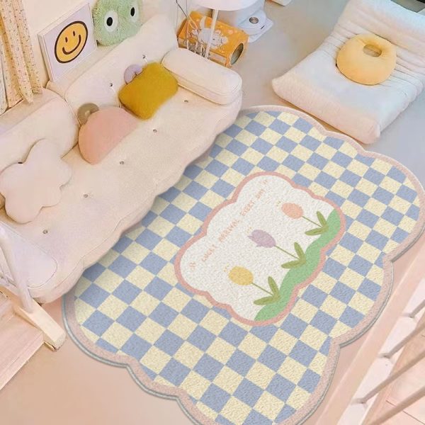 Idyllic cute cartoon soft imitation cashmere floor mat