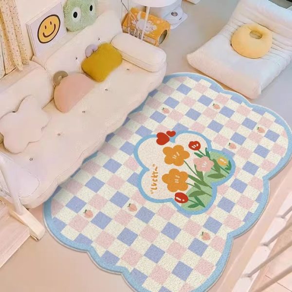 Idyllic cute cartoon soft imitation cashmere floor mat