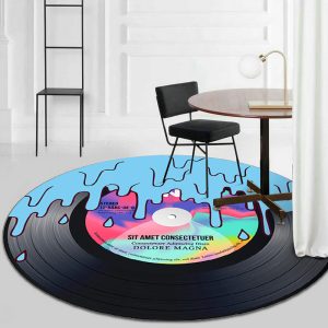 Vinyl record print round creative floor mat