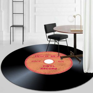 Vinyl record print round creative floor mat