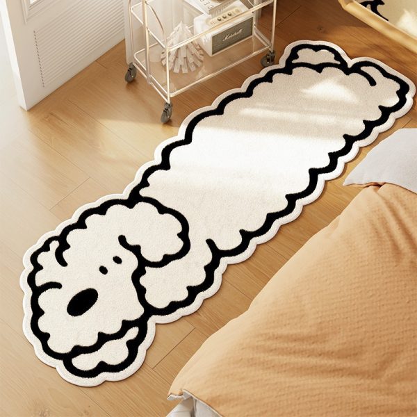 Cartoon dog Bichon imitation cashmere thickened short-haired floor mat